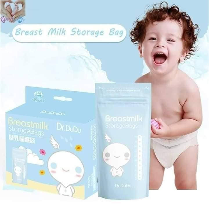 Dr. Dudu Pre-Sterilized Breast Milk Storage Bags 220ml – Pack of 30 BPA-Free Leak-Proof Bags
