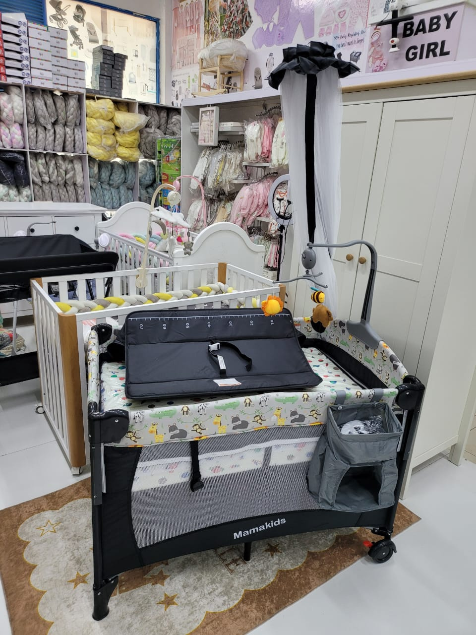 Mamakids 3-in-1 Cosleeper Playpen with Changing Table & Mosquito Net
