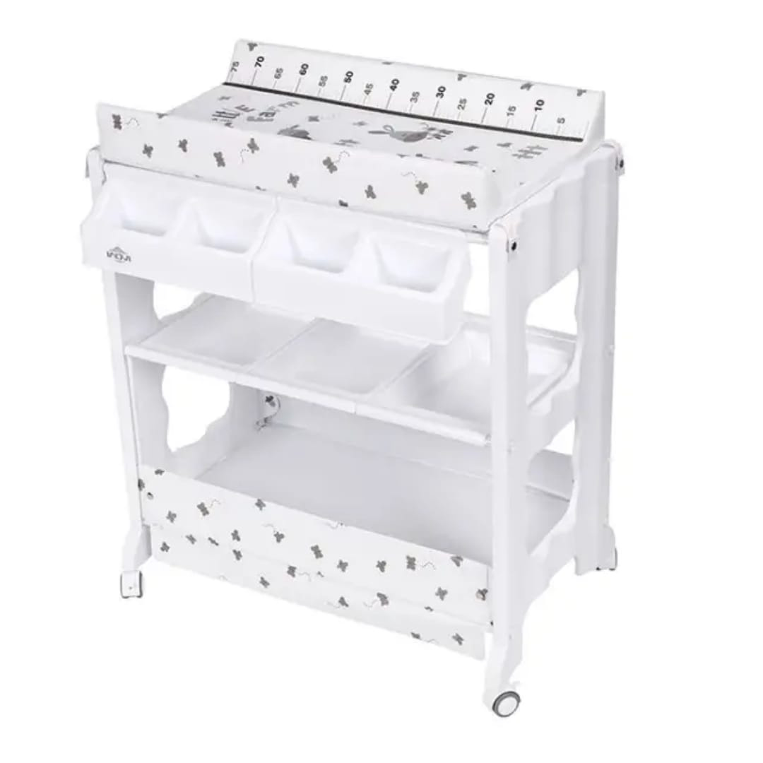 Generic Baby Bath Station with Removable Bathtub & Waterproof Changing Mat – Paris Theme Design (Newborn to 2 Years)