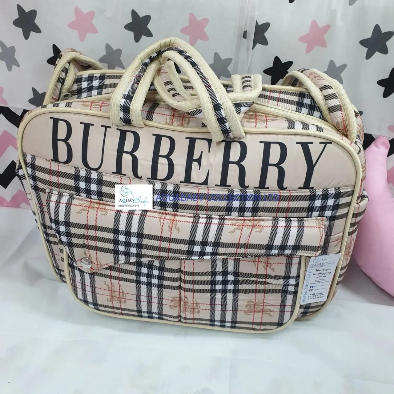 Luxury Monogram Multi-Pocket Baby Changing Bag – Stylish Diaper & Travel Organizer Bag