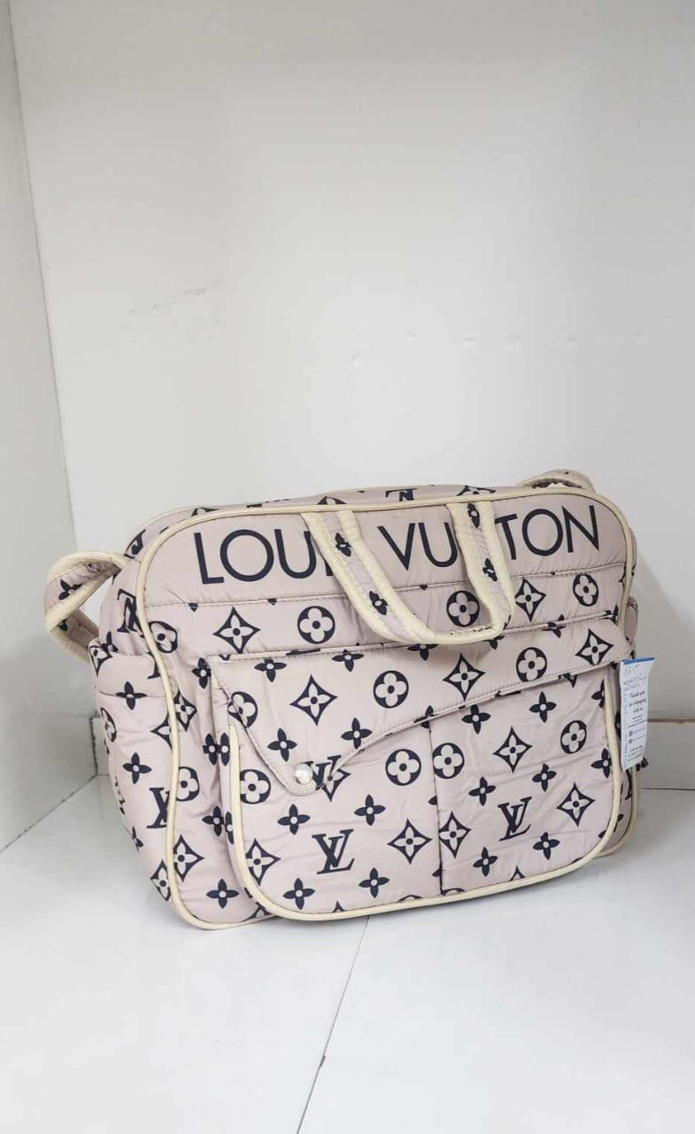 Luxury Monogram Multi-Pocket Baby Changing Bag – Stylish Diaper & Travel Organizer Bag