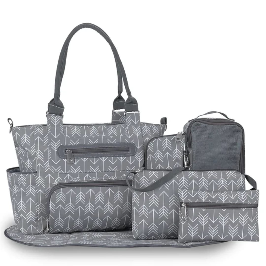 5-in-1 Premium Diaper Bag Set with Changing Pad & Multi-Pouch Organizer