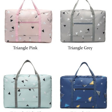 Foldable Geometric Travel Duffel Bag with Trolley Sleeve – Lightweight Expandable Weekend Bag