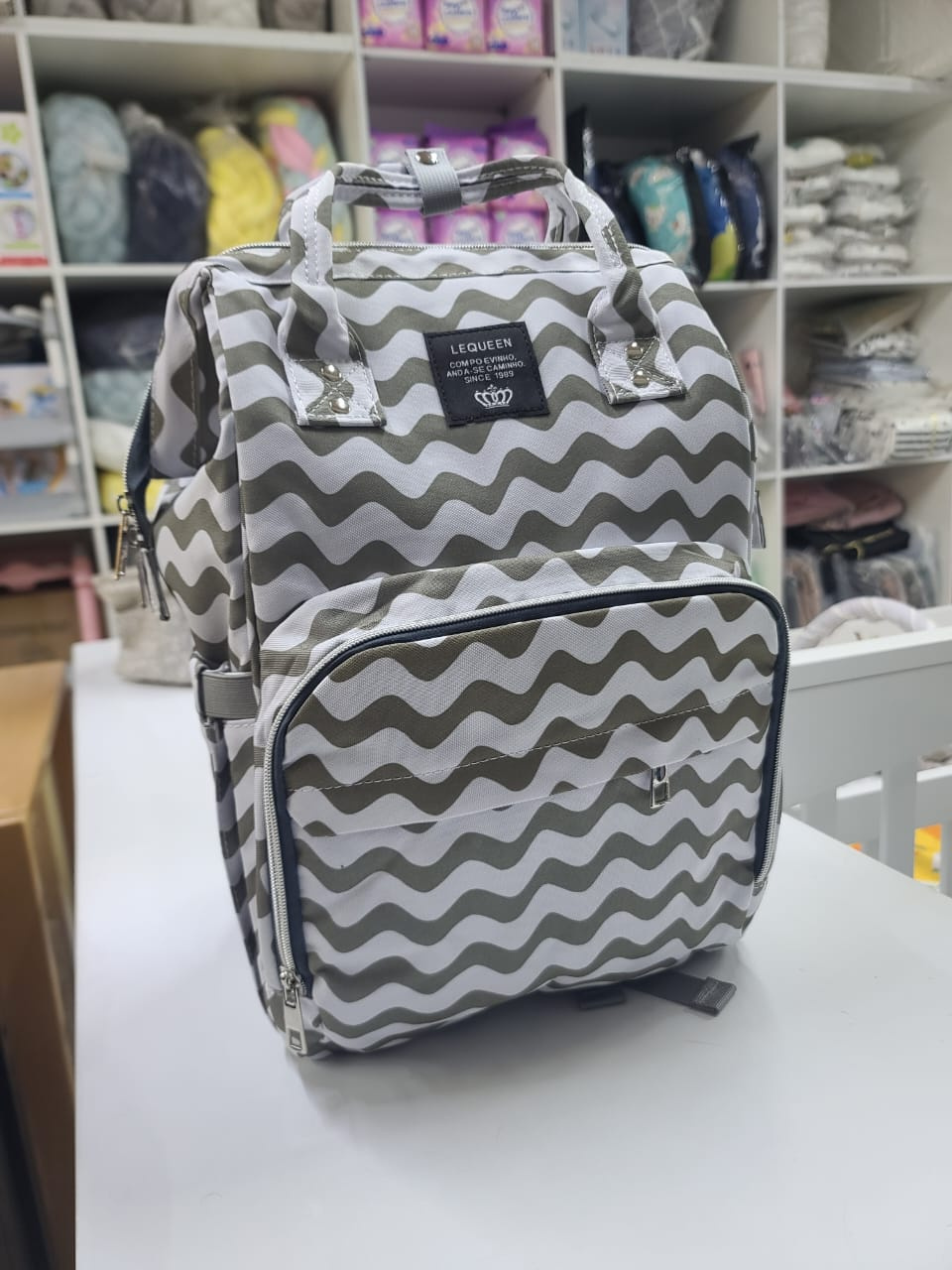 Lequeen Multi-Functional Diaper Bag Backpack – Large Capacity Waterproof Baby Travel Bag