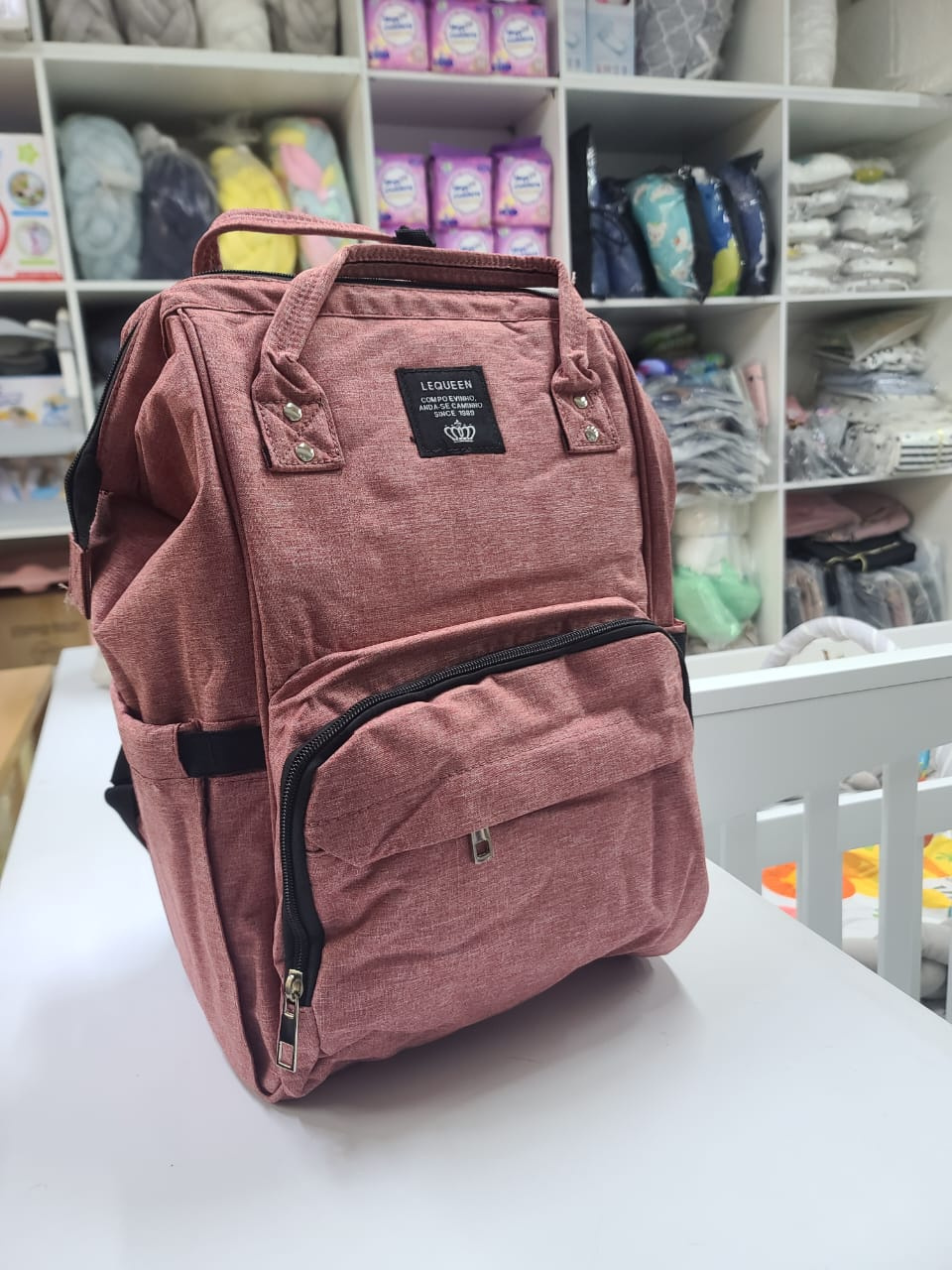 Lequeen Multi-Functional Diaper Bag Backpack – Large Capacity Waterproof Baby Travel Bag