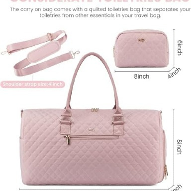 Quilted LOVEVOOK Travel Duffle Bag with Shoe Compartment & Wet Pocket – Diaper Bag Organizer
