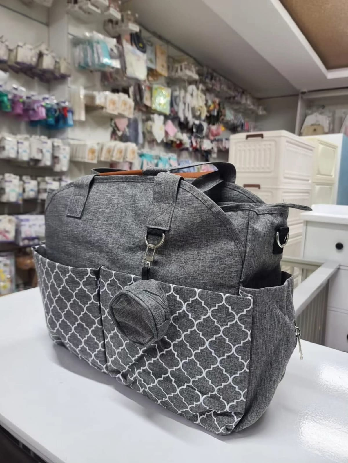 Little Story Signature Multi-Compartment Diaper Bag Tote