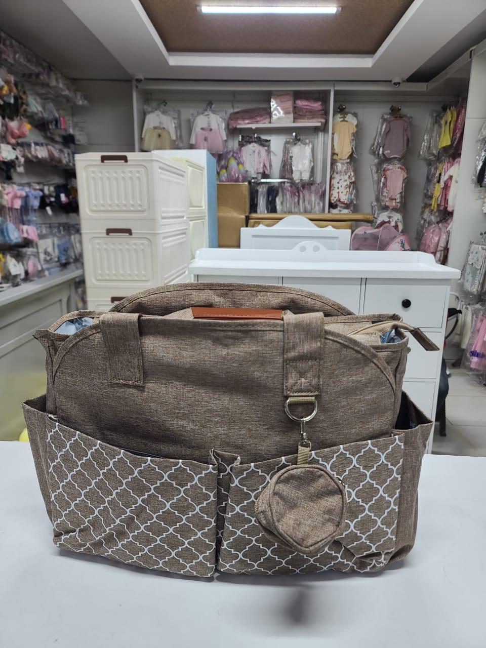 Little Story Signature Multi-Compartment Diaper Bag Tote