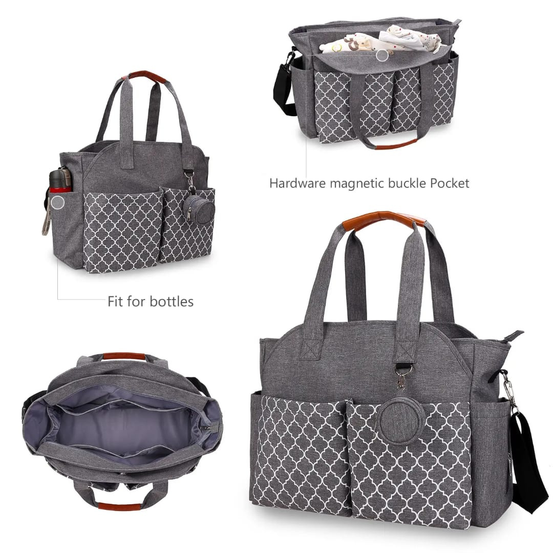 Little Story Signature Multi-Compartment Diaper Bag Tote