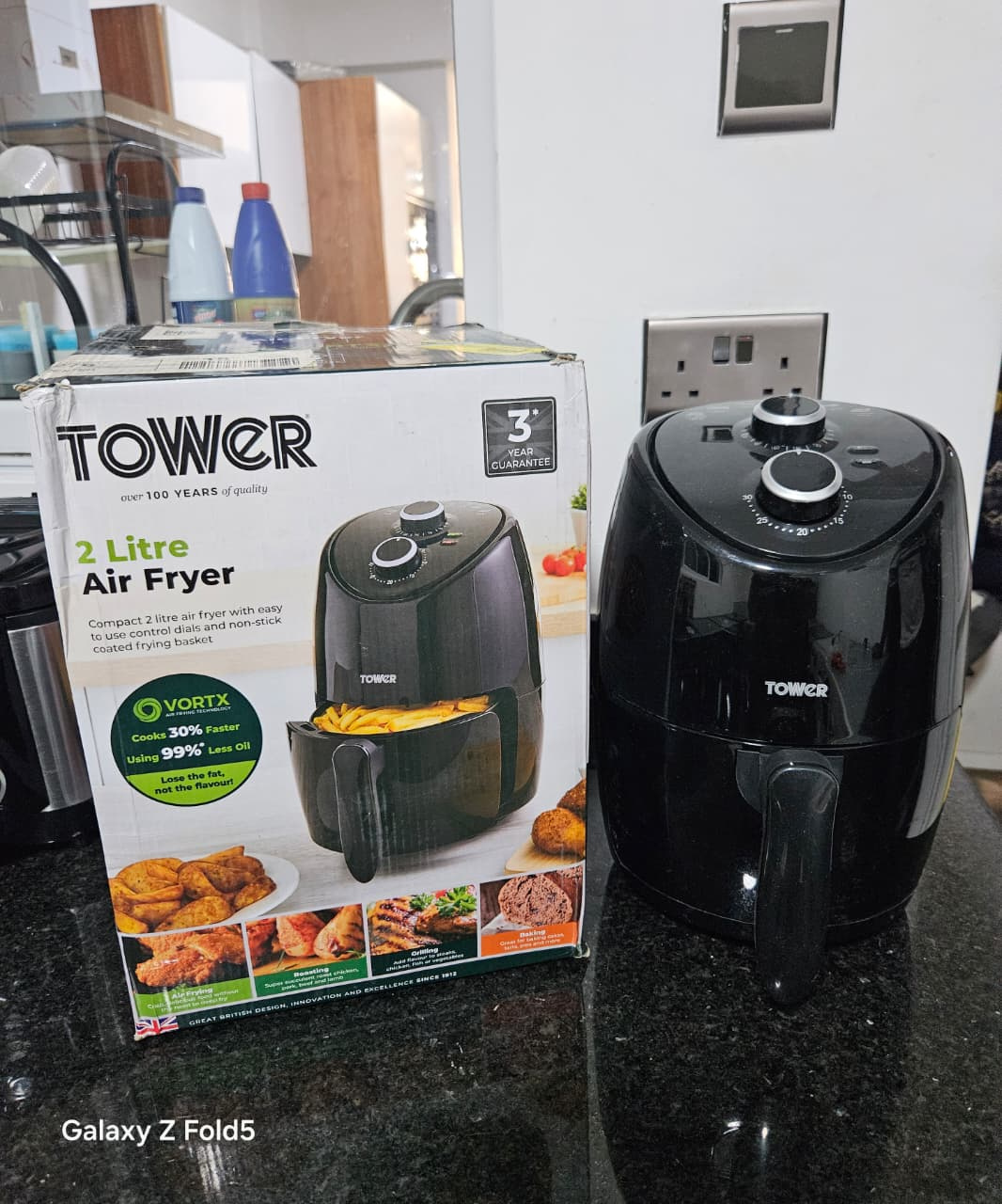 Tower Vortx 2L Manual Air Fryer T17087 – Compact Oil-Free Air Fryer