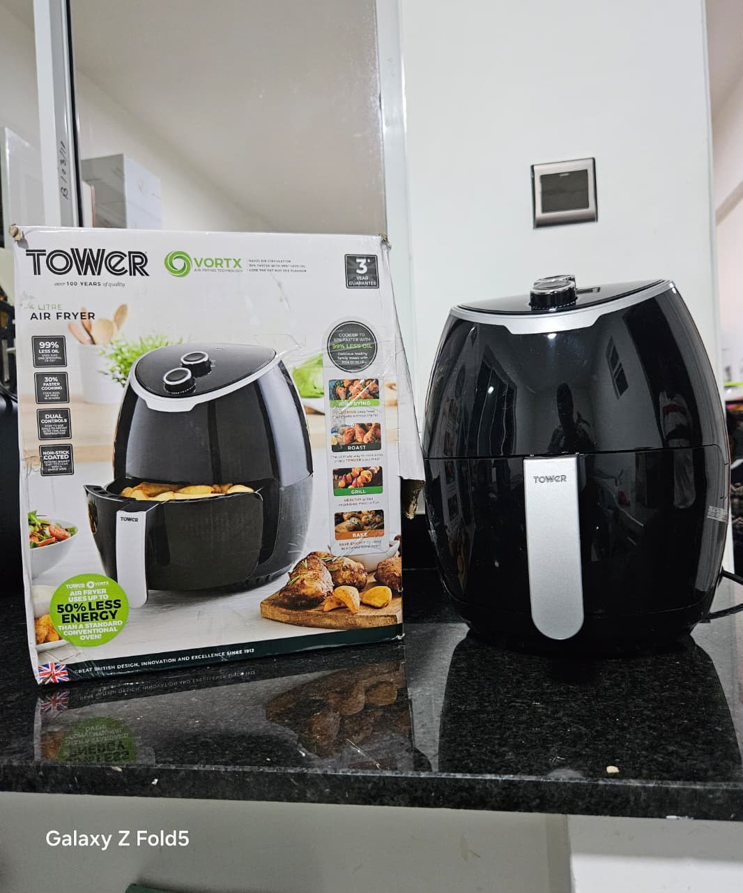 Tower Vortx 4L Manual Air Fryer – Healthy Oil-Free Cooking Appliance