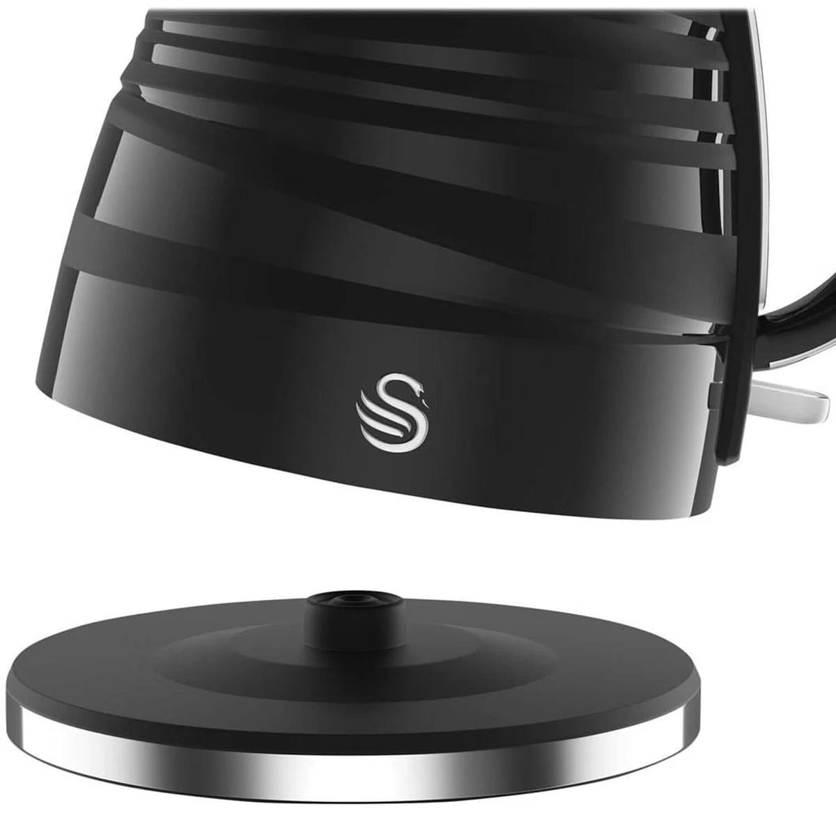 Swan Symphony 1.7L Jug Kettle Black – 3000W Rapid Boil Cordless Kettle