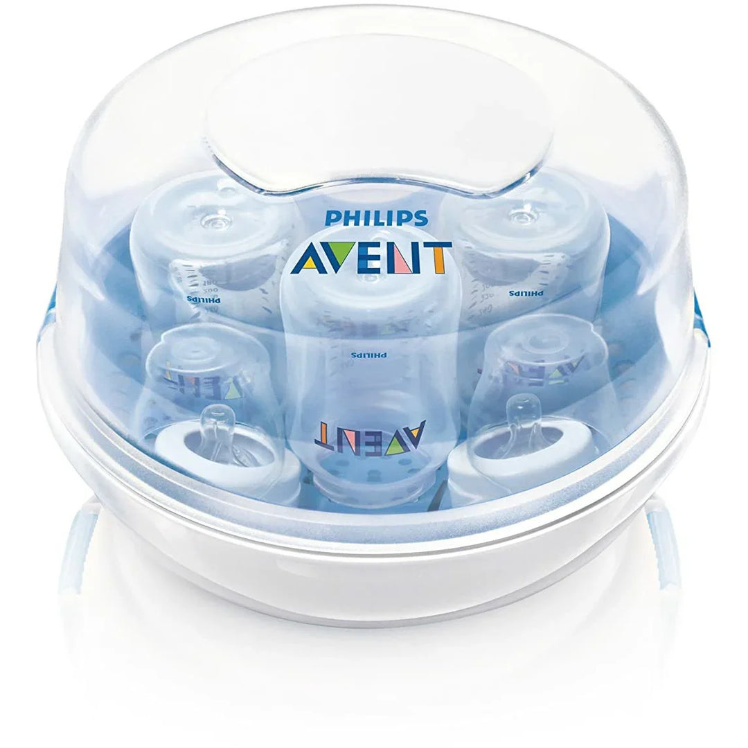 Philips Avent Microwave Steam Sterilizer – 4 Bottle Capacity, 2-Minute Sterilization