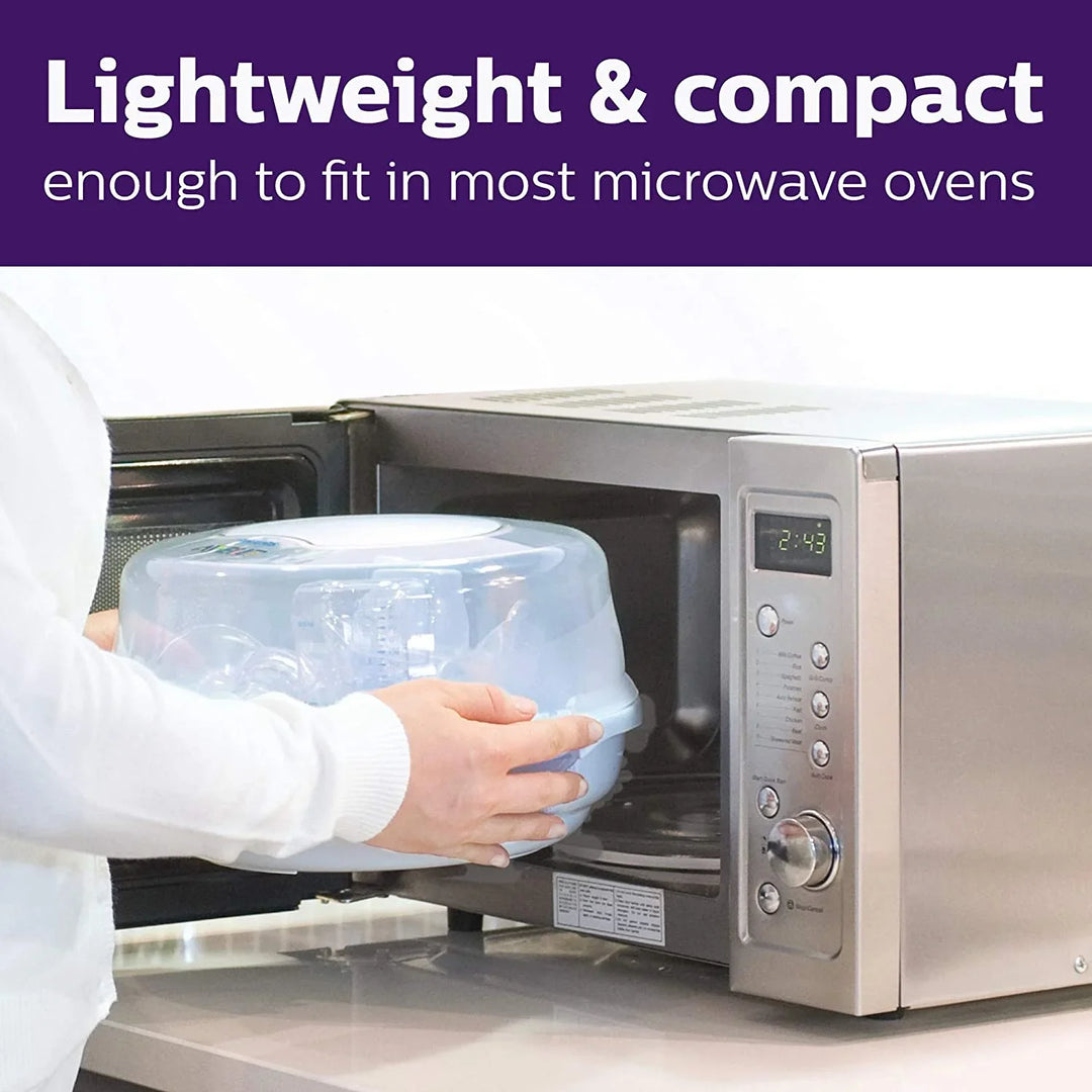 Philips Avent Microwave Steam Sterilizer – 4 Bottle Capacity, 2-Minute Sterilization