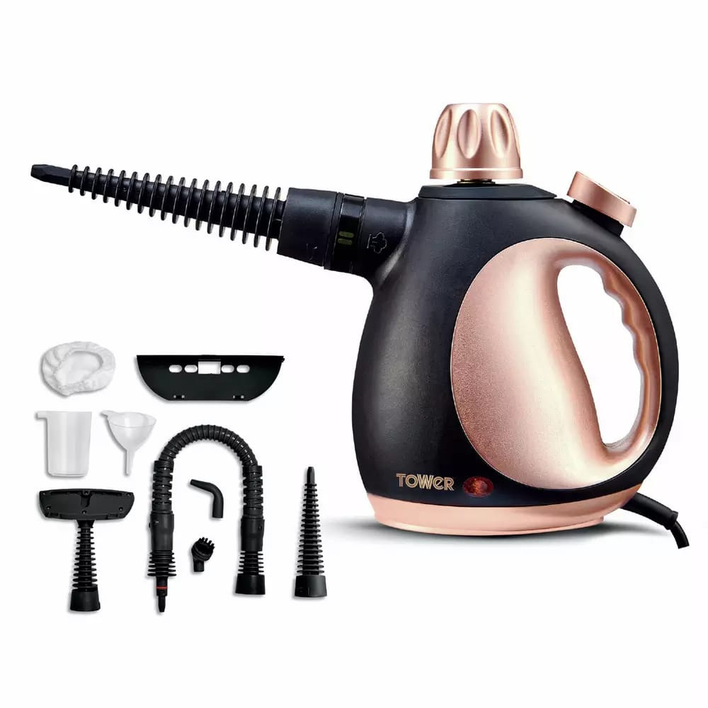 Tower T134000BLG Handheld Steam Cleaner 1050W Fast Heat-Up Black & Rose Gold