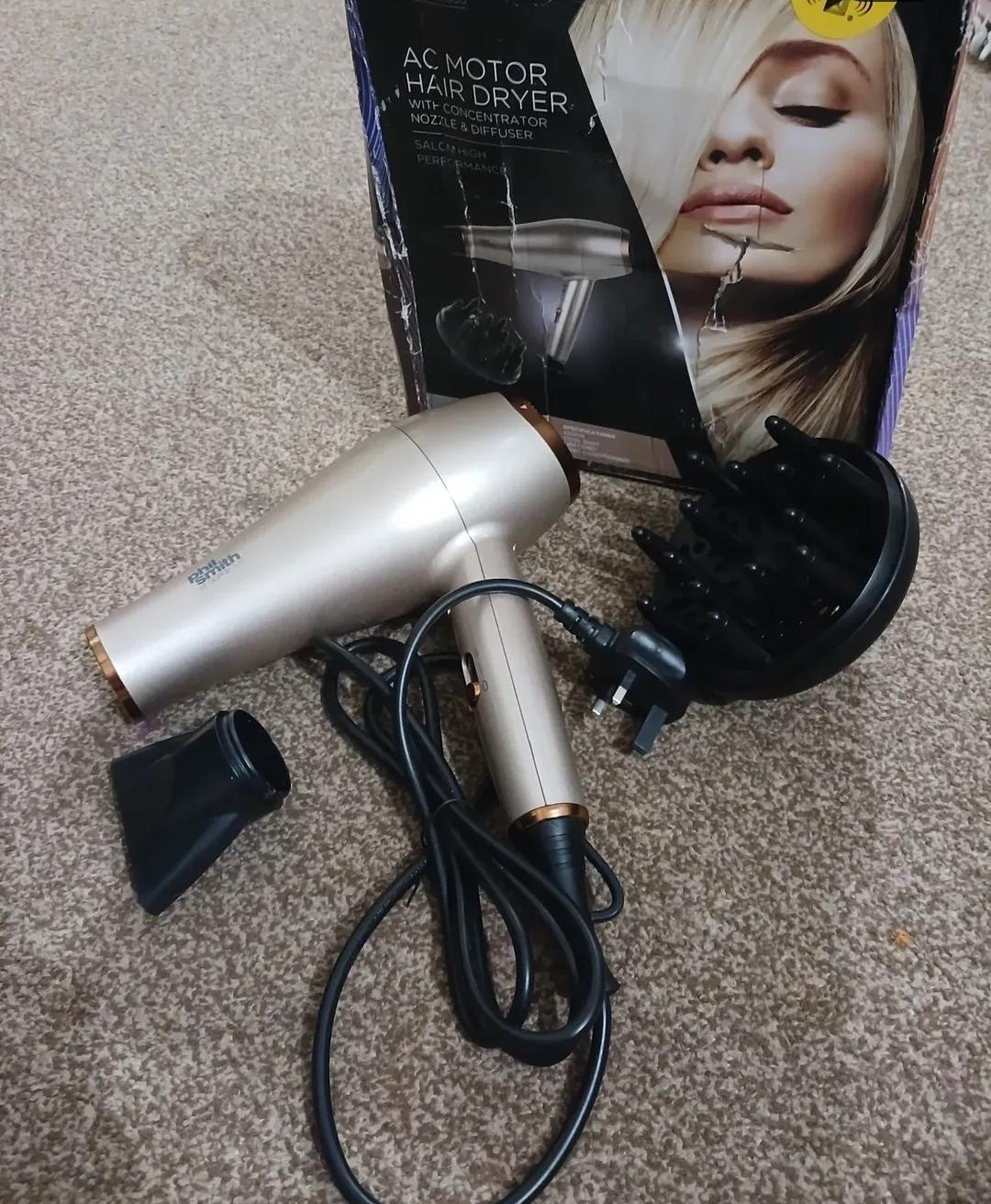 AC Motor Hair Dryer with Diffuser & Concentrator | Salon Performance Dryer