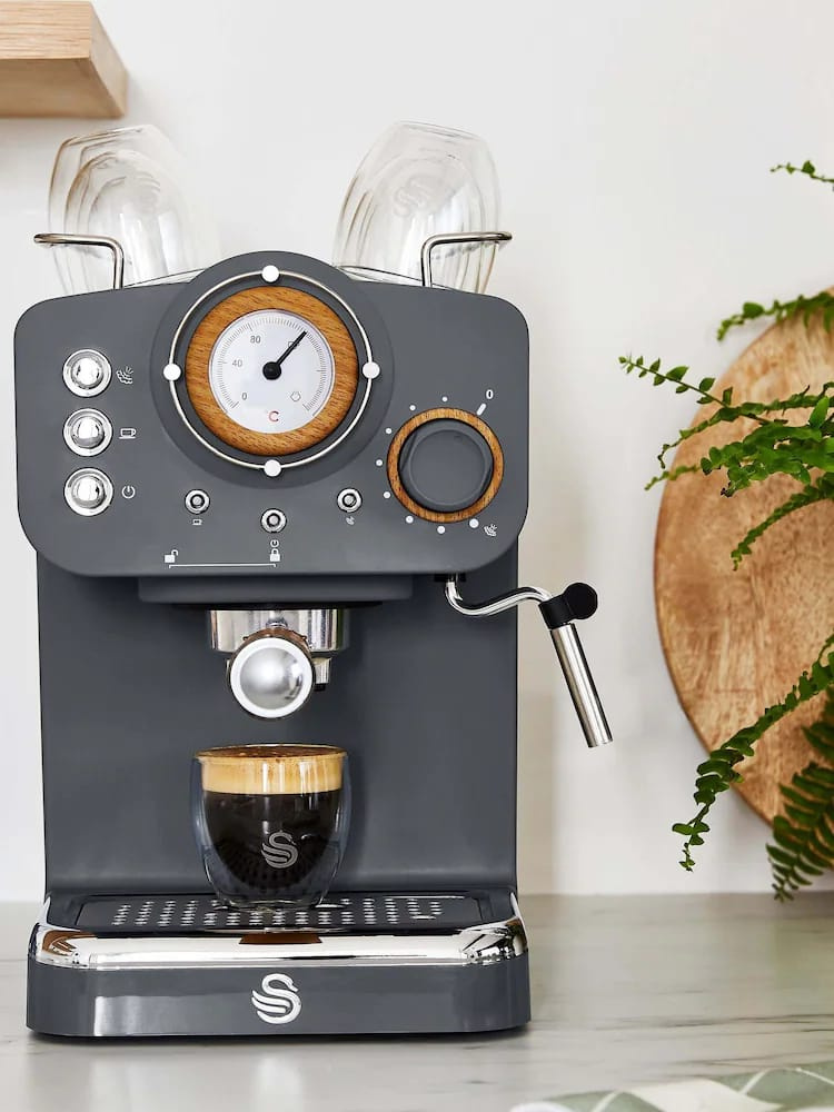 Swan Nordic Espresso Coffee Machine Slate Grey – 15 Bar Pump