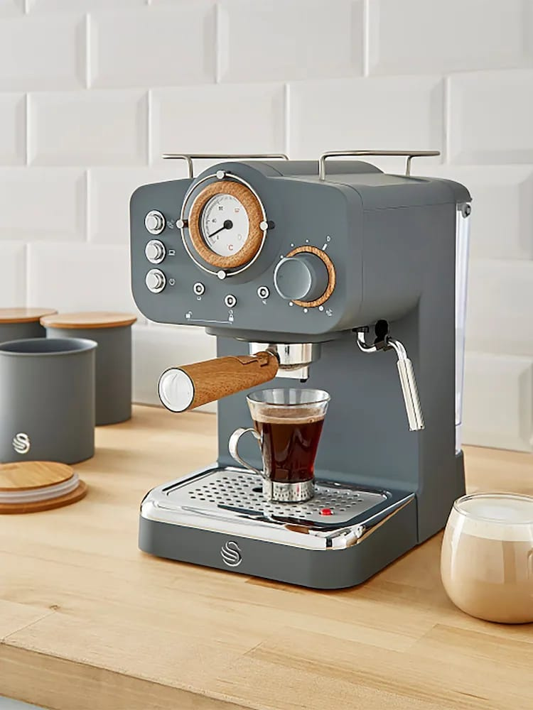 Swan Nordic Espresso Coffee Machine Slate Grey – 15 Bar Pump