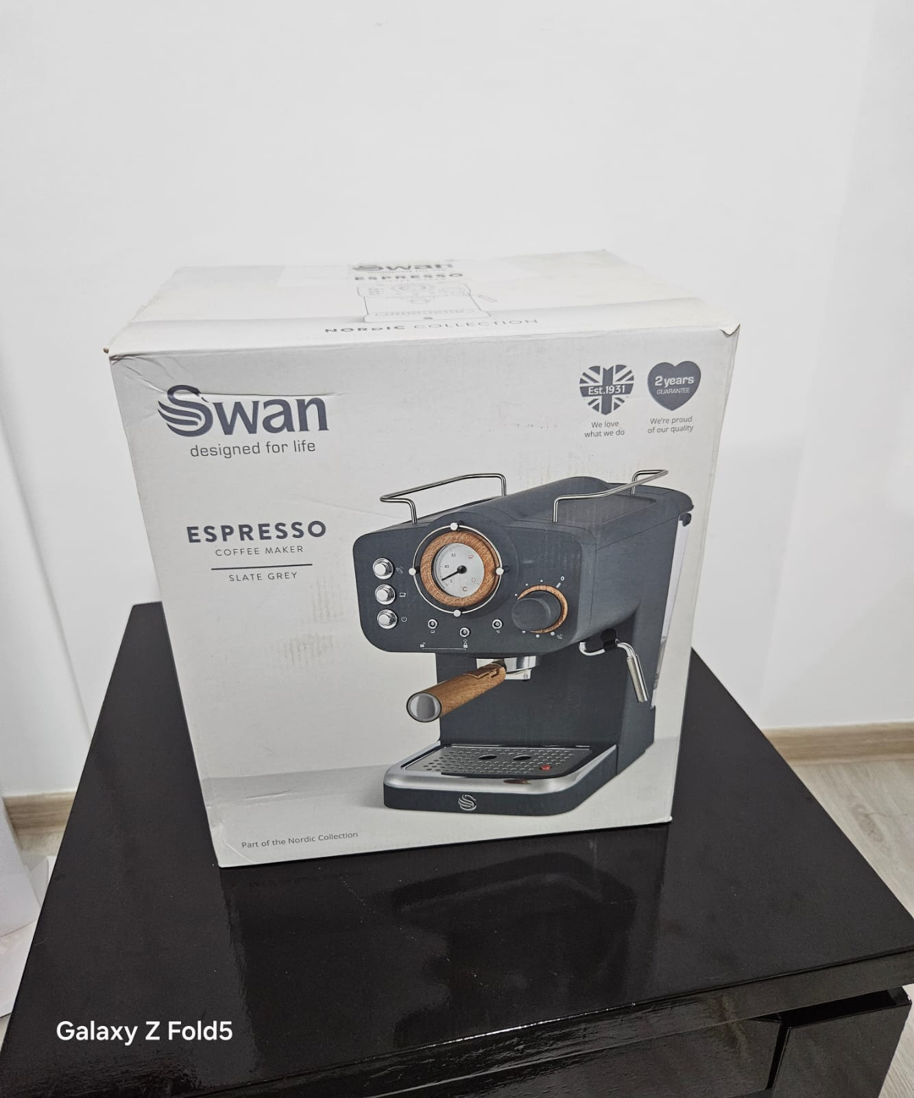 Swan Nordic Espresso Coffee Machine Slate Grey – 15 Bar Pump