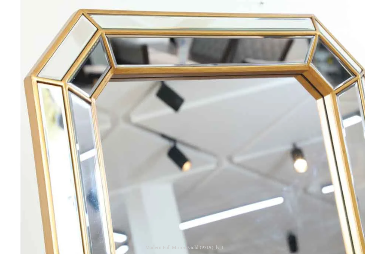 Hanah Home Carlos Gold Full-Length Leaner Mirror – Modern Floor Mirror