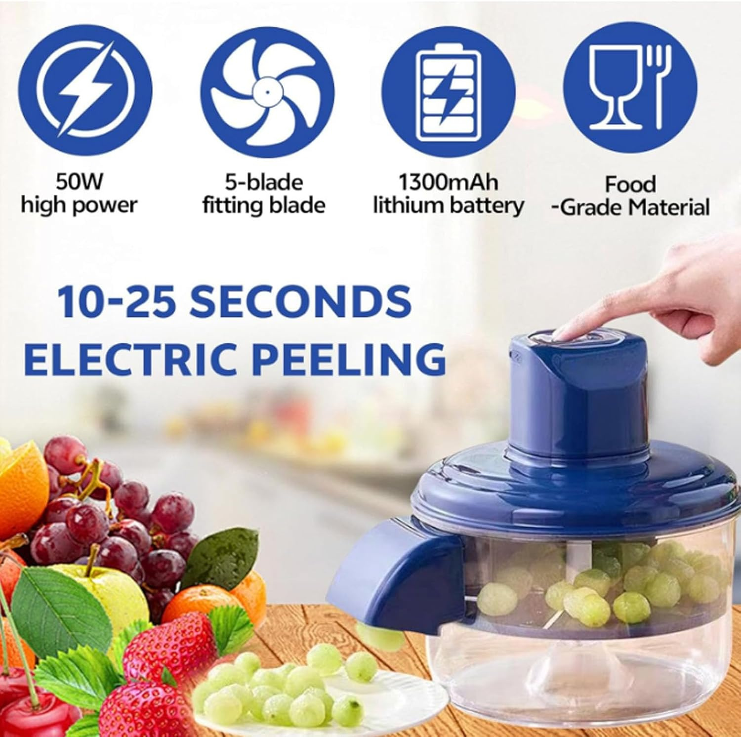 Generic Electric Automatic Fruit & Vegetable Peeler – Blue