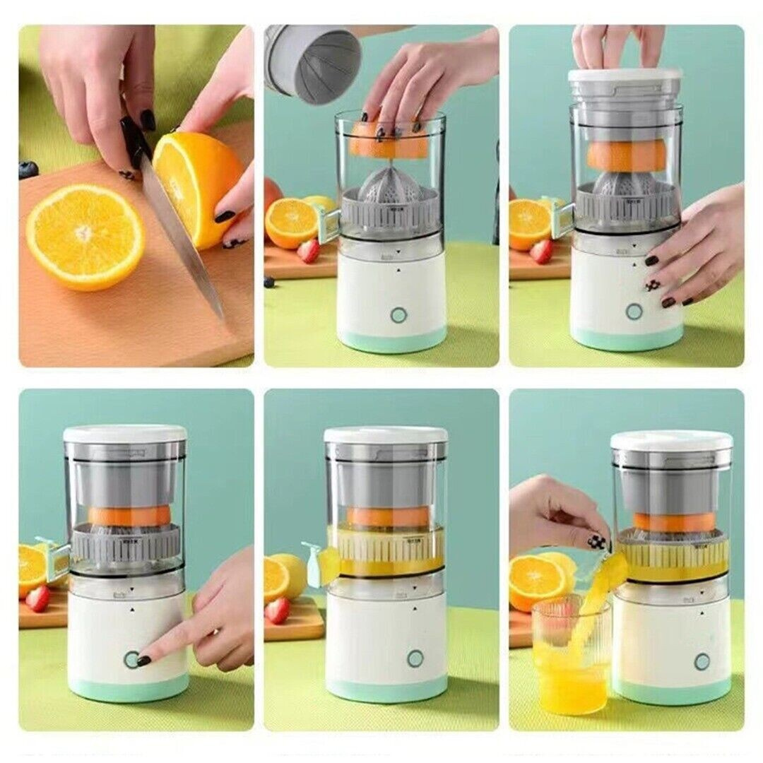 Portable USB Rechargeable Electric Citrus Juicer – 500ml Automatic Orange & Lemon Juicer