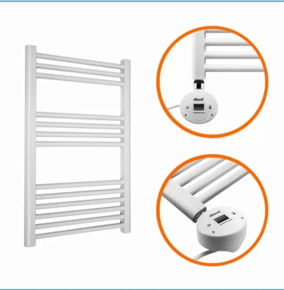 Kandor 500W Electric Towel Warmer Radiator | Wall Mounted Bathroom Heater IP24