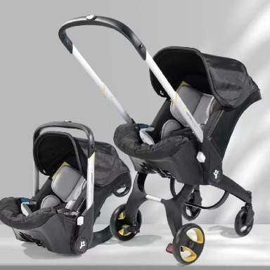 4-in-1 Racing Baby Stroller Travel System with Infant Car Seat, Carrycot & Rocker – Green, Black & Grey | LuxeHomeHub Kenya