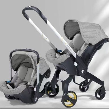 4-in-1 Racing Baby Stroller Travel System with Infant Car Seat, Carrycot & Rocker – Green, Black & Grey | LuxeHomeHub Kenya
