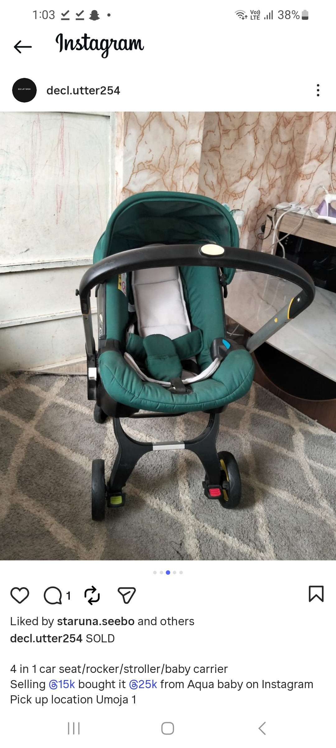 4-in-1 Racing Baby Stroller Travel System with Infant Car Seat, Carrycot & Rocker – Green, Black & Grey | LuxeHomeHub Kenya