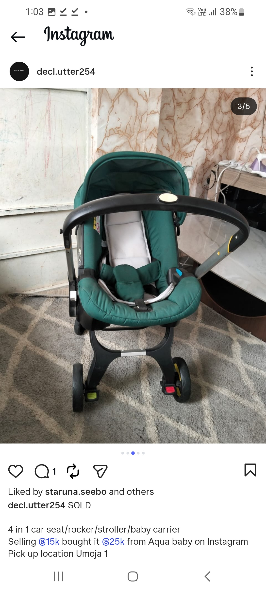 4-in-1 Racing Baby Stroller Travel System with Infant Car Seat, Carrycot & Rocker – Green, Black & Grey | LuxeHomeHub Kenya