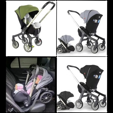 4-in-1 Plus Multifunctional Baby Stroller Travel System with Car Seat & Carrycot