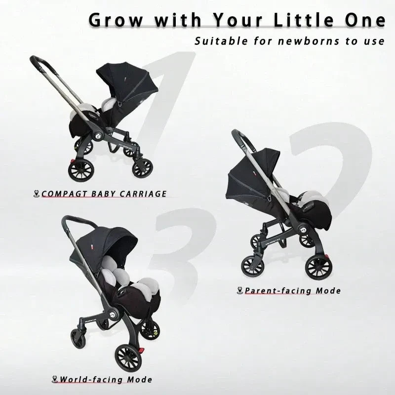4-in-1 Plus Multifunctional Baby Stroller Travel System with Car Seat & Carrycot
