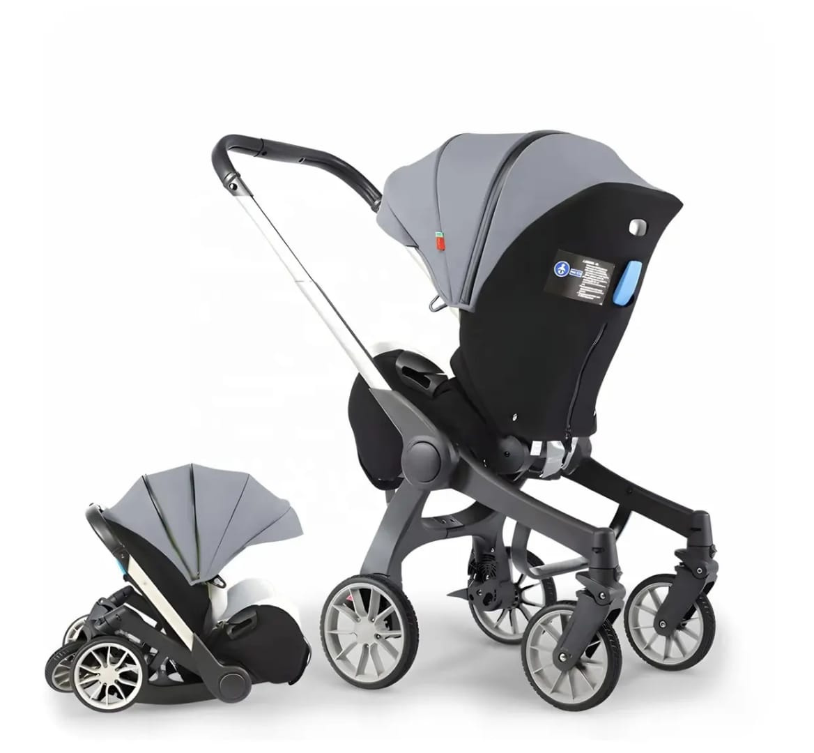 4-in-1 Plus Multifunctional Baby Stroller Travel System with Car Seat & Carrycot