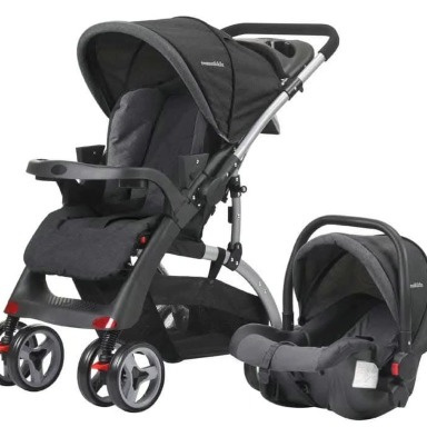 Mamakids K98 2-in-1 Baby Stroller & Car Seat Travel System – Gray & Black