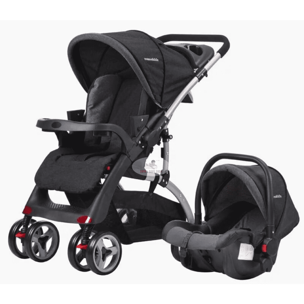 Mamakids K98 2-in-1 Baby Stroller & Car Seat Travel System – Gray & Black