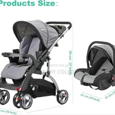 Mamakids K98 2-in-1 Baby Stroller & Car Seat Travel System – Gray & Black