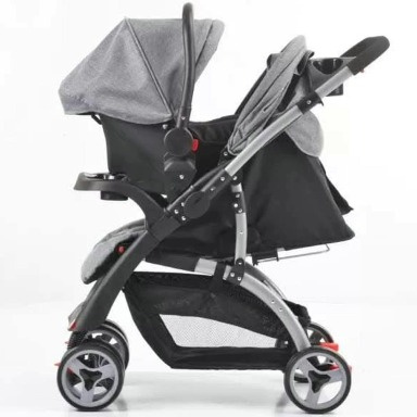 Mamakids K98 2-in-1 Baby Stroller & Car Seat Travel System – Gray & Black