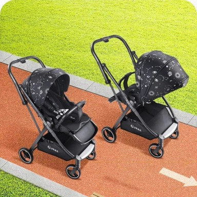 Gokke Lightweight Airplane-Approved Baby Stroller – Space Black Edition