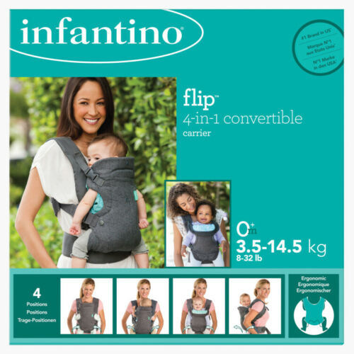 Infantino Flip 4-in-1 Convertible Baby Carrier – Charcoal Grey