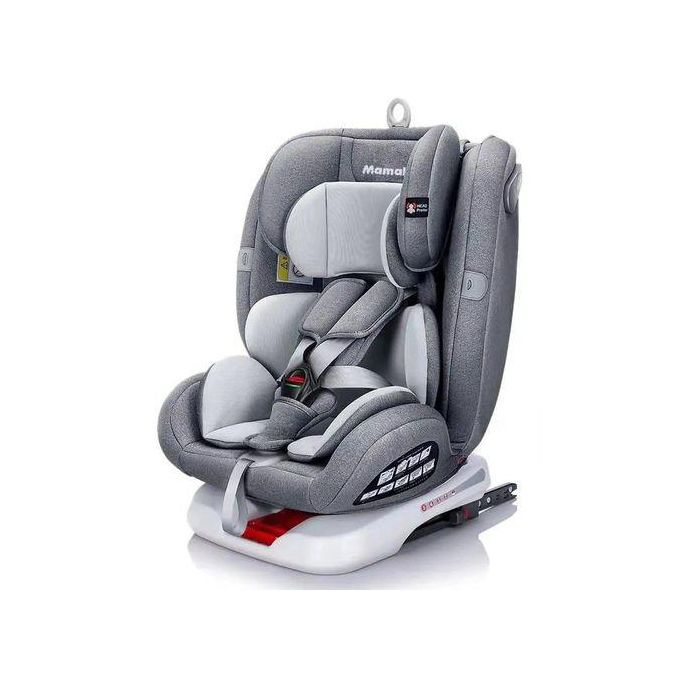 MamaKids Classy 360° Isofix Car Seat (0–36kg) – Reclining Convertible Baby Car Seat | Gray & Black