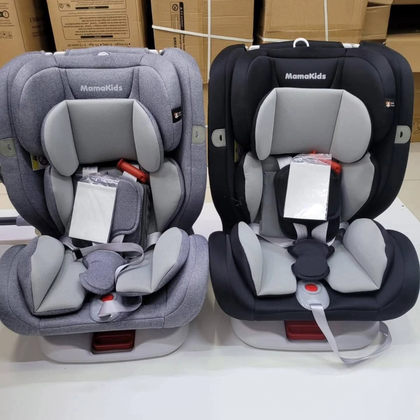 MamaKids Classy 360° Isofix Car Seat (0–36kg) – Reclining Convertible Baby Car Seat | Gray & Black