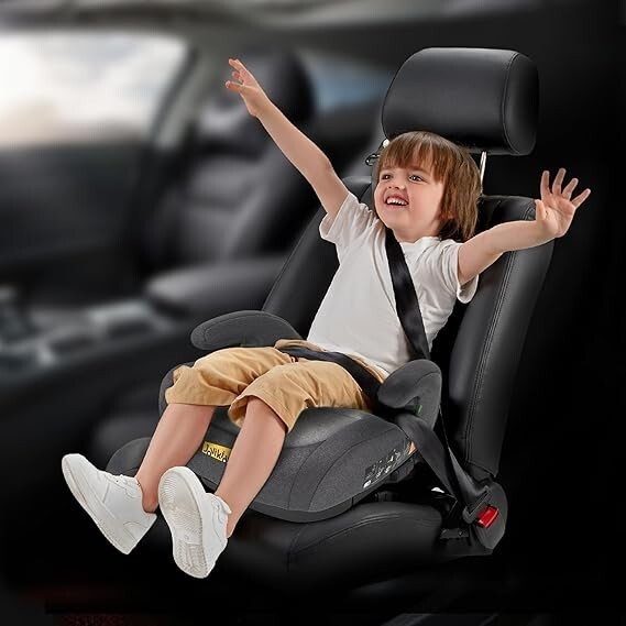 Jovikids OHHO+ I-Size ISOFIX Booster Car Seat – Gray (125–150cm / 6–12 Years)