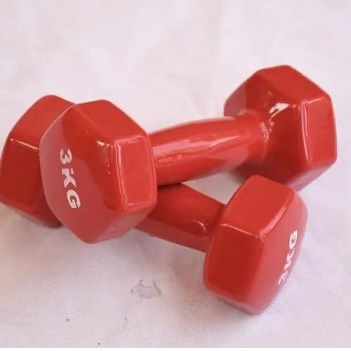 Fitness 6LB Hex Neoprene Dumbbell Red | Non-Slip Hand Weight for Home Workouts