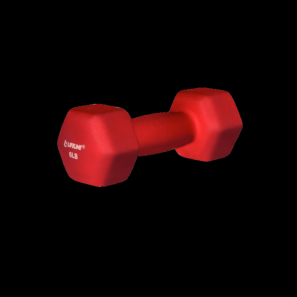 Fitness 6LB Hex Neoprene Dumbbell Red | Non-Slip Hand Weight for Home Workouts