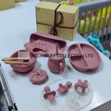 Generic 8-Piece Silicone Baby Feeding Set – BPA-Free Suction Feeding Essentials for Babies & Toddlers