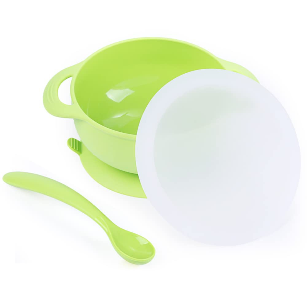 P Baby Suction Bowl and Spoon Set with Lid
