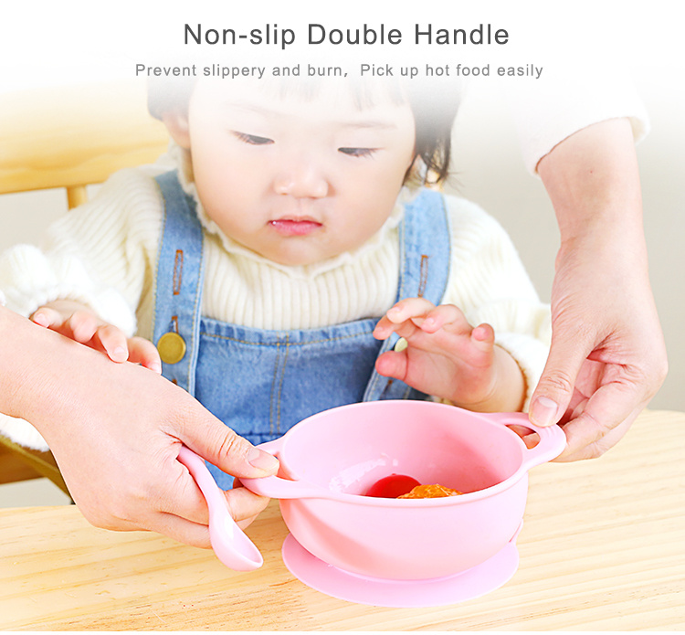 P Baby Suction Bowl and Spoon Set with Lid