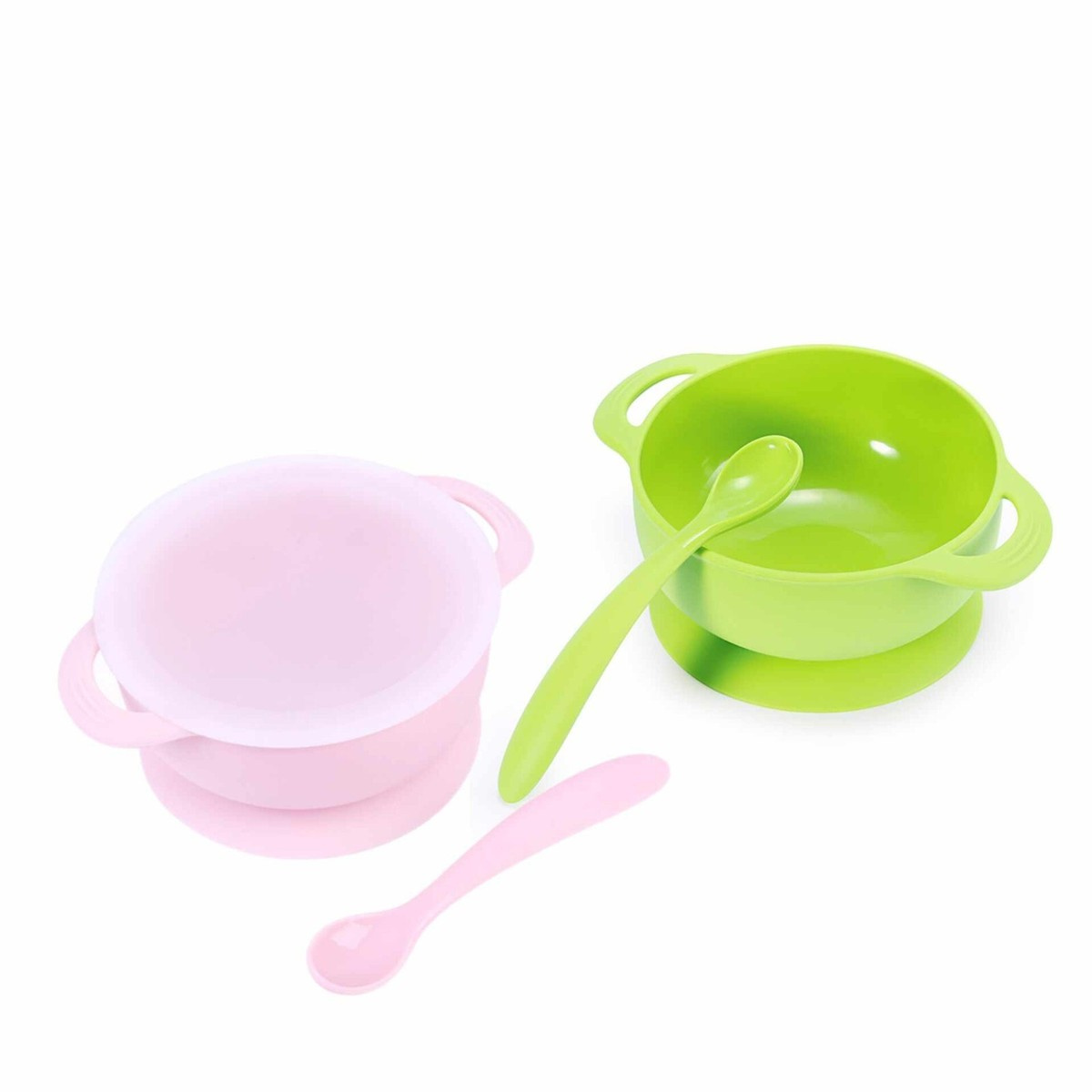 P Baby Suction Bowl and Spoon Set with Lid