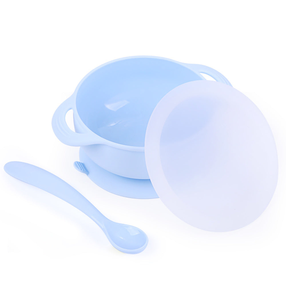 P Baby Suction Bowl and Spoon Set with Lid